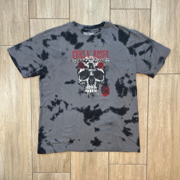 Guns N’ Roses Band Tee XL Bleach Tie Dye Graphic Skull Roses Rock NWT - Picture 1 of 7